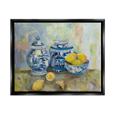 Stupell Industries Lemons and Pottery Yellow Blue Classical Painting