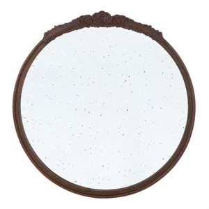 GlasFlength Decorative Wall Mirrors Wall Art Wall Mirror Classic Mirror Decorative Circle Mirror Vanity Mirror for Living Room, Brown, 29.1"*2"*30.1" - 1 of 4