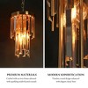 LNC Athean Mid-Century Modern Luxury Crystal Prism Chandelier,Gold,8in/21.7in/41.3in - 2 of 4