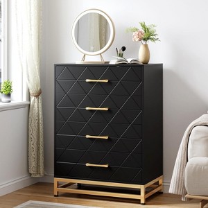 Acekool 4 Drawer Dresser, Tall Chest for Bedroom & Closet, Soft-Close Glides, Modern Storage Organizer with Metal Handles - 1 of 4