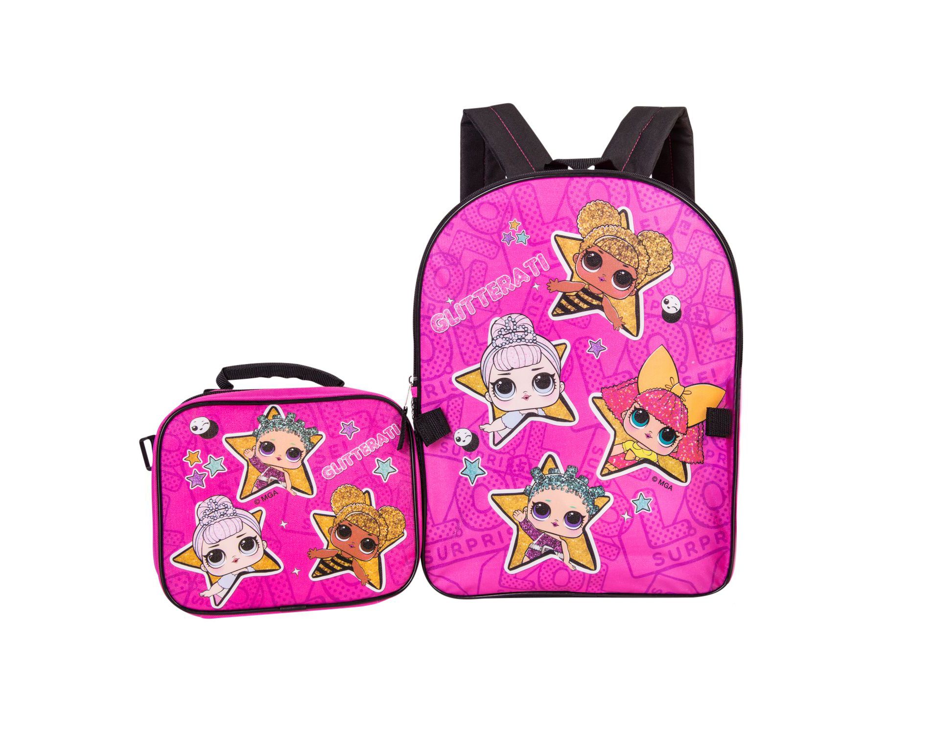 L.O.L. Surprise Backpack Combo Set - Girls' 2 Piece Backpack Set - L.O.L. Surprise Backpack & Lunch Kit (Hot Pink)