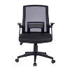 TopComfy Task and Office Chair Ergonomic Mesh Lumbar Support Flip Up Armrest Adjustable Height Swivel Tilt For Home Office, Black, 23"*11"*22.5" - 2 of 4