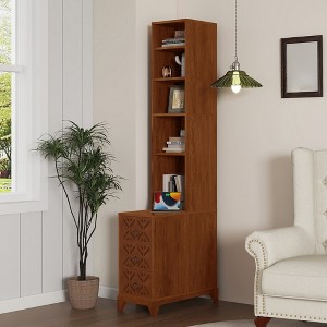 Modern End Table with Drawers, Corner Sofa Side Table with Open Shelves, Bedroom Nightstand for Small Spaces, Side Table for Living Room - 1 of 4