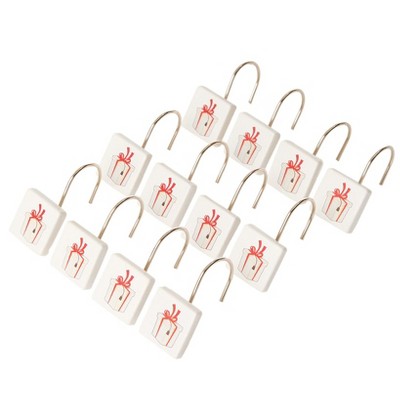The Lakeside Collection Christmas Canine Bath Collection - Set of 12 Shower Curtain Hooks