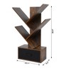 Tree Bookshelf with Drawer, 4-Tier Wooden Bookshelves Storage Rack for CDs/Movies/Books - 3 of 4