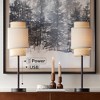 360 Lighting Tull 27" Tall Modern Table Lamps Set of 2 USB Port AC Power Outlet Black Brown Metal Living Room Charging Bedroom Tan Tiered Shade - 2 of 4