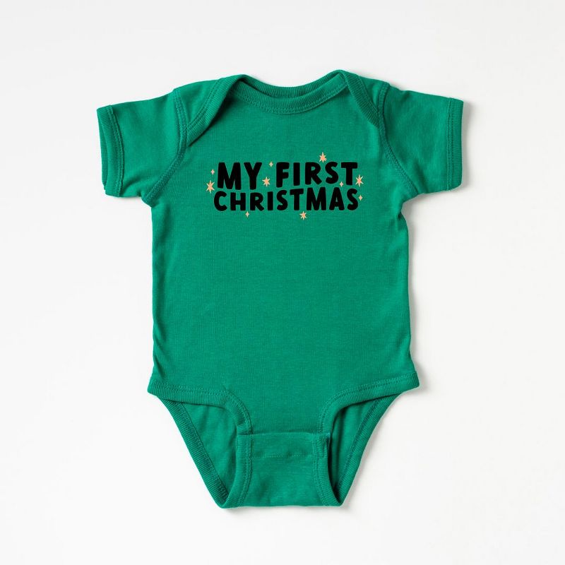 The Juniper Shop My First Christmas Stars Baby Bodysuit, 1 of 3