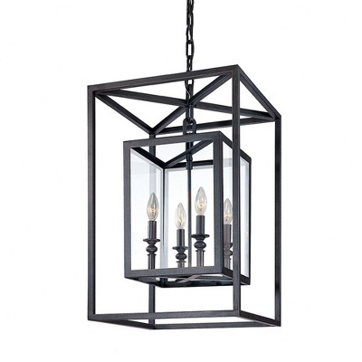 Troy Lighting Morgan 4 - Light Pendant in  Deep Bronze Clear Shade