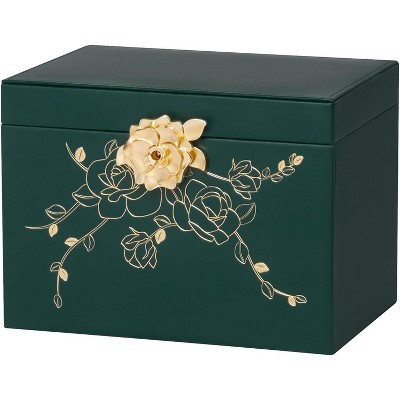 Jewelry Box with Lock: Jewelry Organizer for Dresser - 3-Drawer Earrings Storage