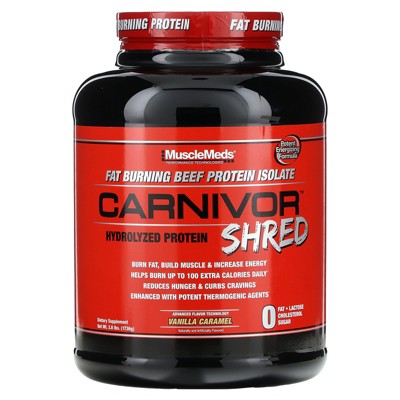 MuscleMeds Carnivor Shred, Hydrolyzed Protein, Vanilla Caramel, 3.8 lbs (1,736 g)