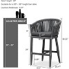PURPLE LEAF Outdoor Bar Stools Set of 2 Patio Metal Modern Wicker Bar Chairs Woven Aluminum Barstools - 3 of 4