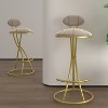 APRILSOUL36.61"Round Bar Stools S-shaped Stripe Kitchen Stool Set of 2 Modern Velvet Upholstered Counter Chair - 4 of 4