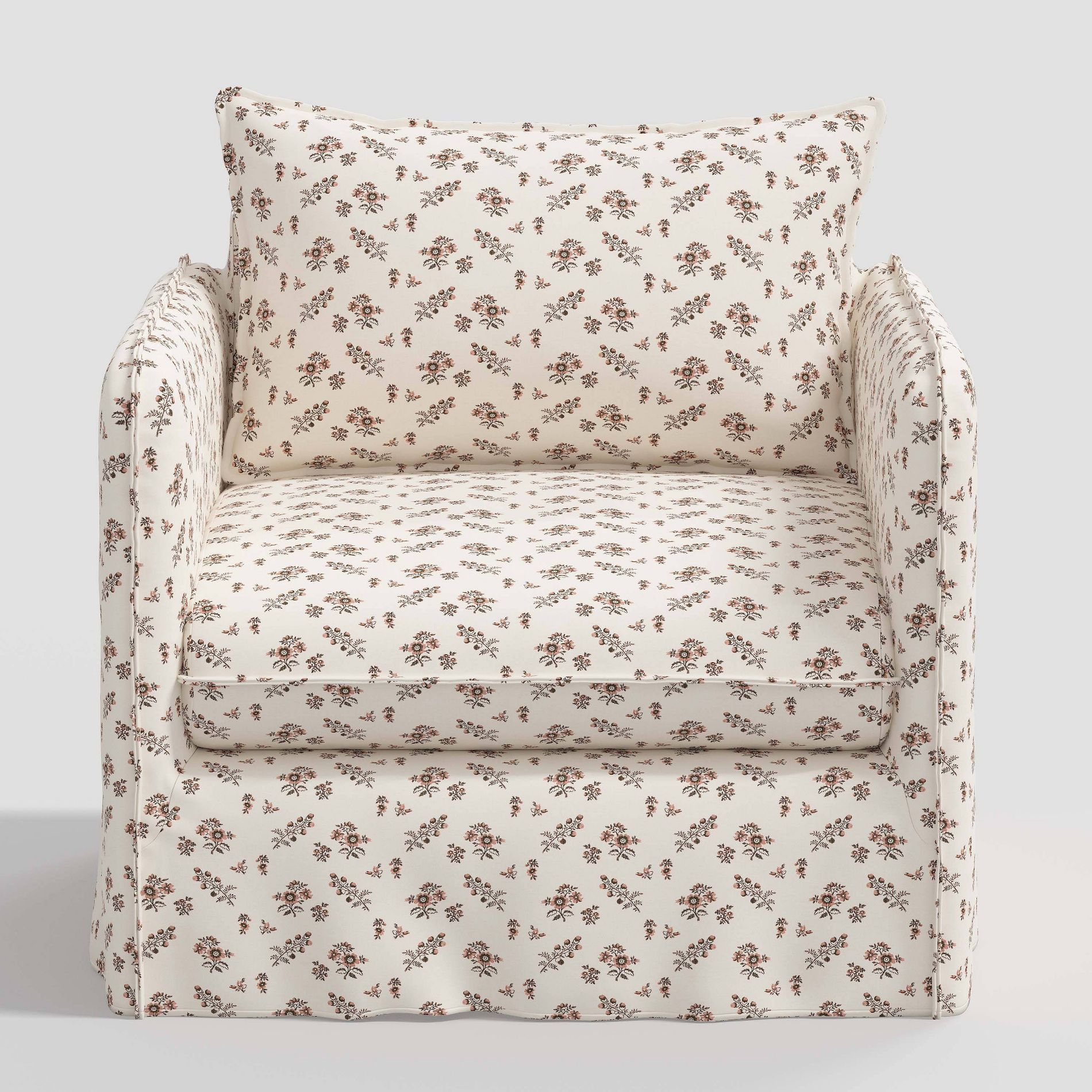Berea Slouchy Lounge Chair with French Seams Ditsy Floral - Threshold™: Cotton Upholstery, No Assembly, Pine Frame