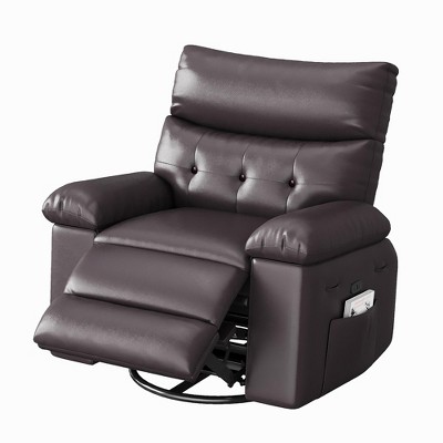 Electric Rocking Recliner Chair with Vibration and Heating, Swivel Massage Chair