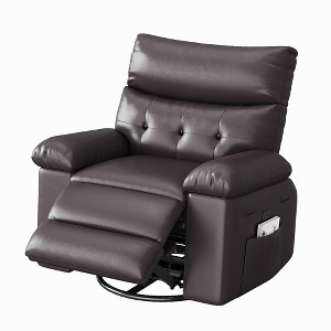 Electric Rocking Recliner Chair with Vibration and Heating, Swivel Massage Chair - 1 of 4