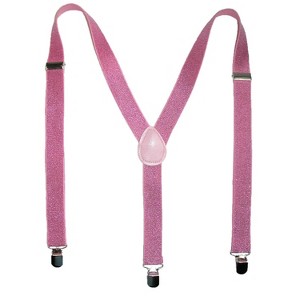 CTM Women's Elastic Glitter Clip-End Suspenders - 1 of 4