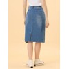 INSPIRE CHIC Women's Casual High Waist Back Slit Short Denim Skirts - image 4 of 4