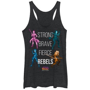 Women's Star Wars Forces of Destiny Fierce Rebels Racerback Tank Top - 1 of 3
