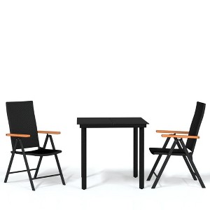 vidaXL Garden Dining Set Black - 31.5" Table Length 2 Items - 1 of 4