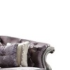 76" Versailles Sofa Velvet and Antique Platinum - Acme Furniture: Leather Upholstery, Nailhead Trim, No Assembly Required - 3 of 4