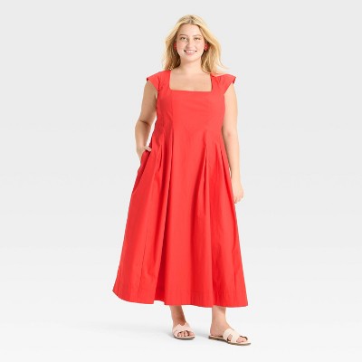 Women's Poplin Midi Dress - A New Day™