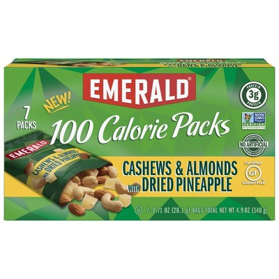 Photo 1 of ***FACTORY SEALED***
Emerald 100 Calorie Cashews and Almonds with Dried Pineapple - 4.9oz/7ct