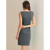 INSPIRE CHIC Women's Sleeveless Boat Neck Casual Office Sheath Dresses - 3 of 4