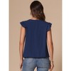 INSPIRE CHIC Women's Casual Summer Dressy V Neck Ruffle Short Sleeve Blouses - 3 of 4