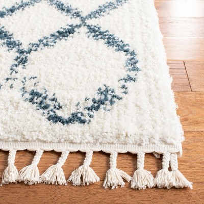 Bohemian Bliss Blue Synthetic Shag Area Rug, 2'2" x 4'