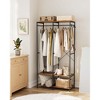 Clothes Rack, Iron and Wood Wardrobe Closet Organizer, Heavy Duty Garment Rack with Hanging Rods, Closet Shelves 15.7 x 37.2 x 70.9 Inches - 2 of 4