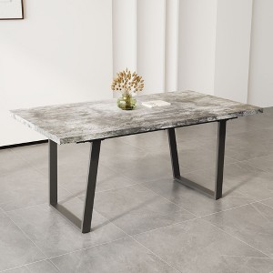 Kumasinova 62.9" Dining Table,Rectangular Kitchen Table with MDF Top for 6,Large Dinner Table for Living Room,Kitchen,Family Meal and Gatherings - 1 of 4