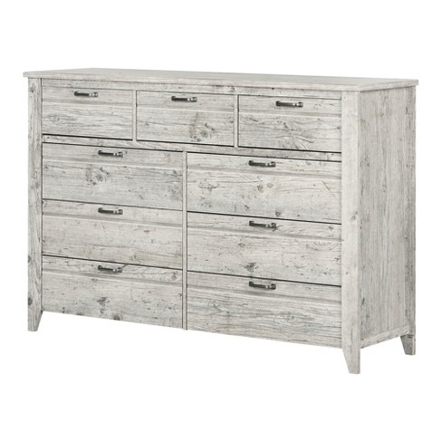 Lionel 9 Drawer Double Dresser Natural White South Shore Target