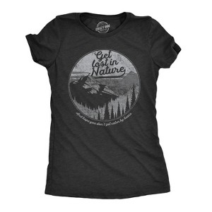 Womens Get Lost In Nature T Shirt Cool Outdoor Adventure Tee For Ladies - Crazy Dog Women's T Shirt - 1 of 4