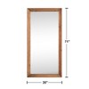 Wooakway Brown Solid Wood Full Length Mirror Accent Wall Mirror Rustic Freestand Mirror with Bracket - 3 of 4