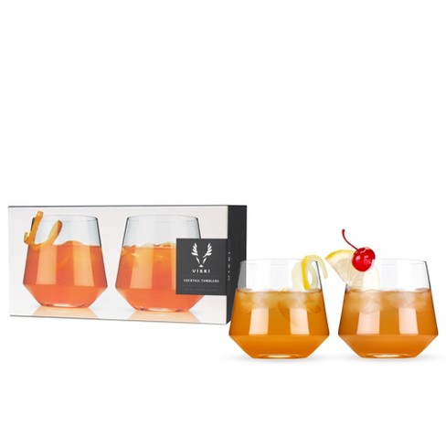 Viski Raye Crystal Cocktail Tumbler - Set of 2 - 4527