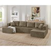 TiramisuBest U-Shape Modular Sectional Sofa, Compressed Corduroy Sleeper Couch, Modern Minimalist Space-Saving Sofa for Living & Bedroom, Black - 2 of 4