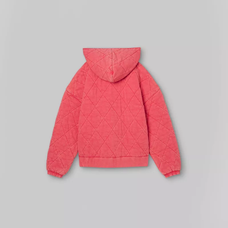 Hooded Quilted Jacket - Wild Fable™ Coral Pink Dominican Republic