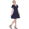 Women's Short Sleeve V-neck and Ruffle Sleeve Tiered Dress - White Mark - 3 of 4