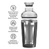 Oggi 17oz Groove Cocktail Shaker Black: Stainless Steel & Plastic, 9" Height, 17oz Capacity, Hand Wash - 2 of 4
