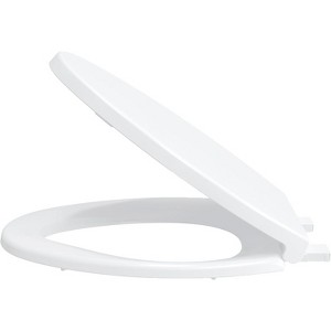 Round Toilet Seat With Toddler Seat, Quick-Release Structure Toilet Seat, Quick-Attach Hardware & Full Flat With Grip-Tight Bumpers - 1 of 4
