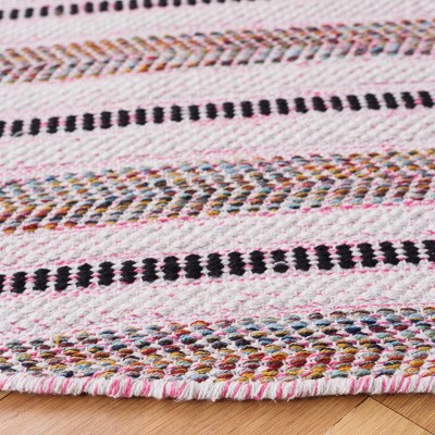 Ivory Cotton Classic Square Flat-Woven Handmade Rug