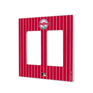 MLB Cooperstown East Teams Pinstripe Hidden-Screw Light Switch Plate for Double Rocker - 1 of 4