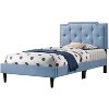 Sapphtopaz Modern Twin Size Bed Frame with Headboard Upholstered Platform Bed with Slat Support for Bedroom, Apartment, Hotel - 3 of 4
