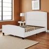 Queen Size Upholstered Platform Bed with 51" Wingback Headboard, Linen Fabric, Wood Slats, No Box Spring Needed - 3 of 4