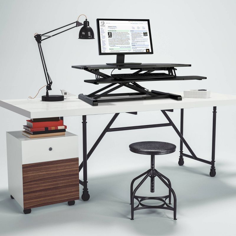 Adjustable Height Extra Large Standing Desk Converter Black - Atlantic, 3 of 5