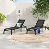 Christopher Knight Home Savant Outdoor Adjustable Aluminum Folding Chaise Lounge with Mesh Seating (Set of 2), Black - 2 of 4