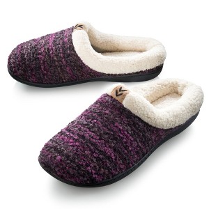 Roxoni Women's Knitted Clog Slippers – Fleece-Lined, Warm, and Cozy House Slippers - 1 of 4