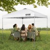 VEVOR Pop Up Canopy Tent, 10 x 10 ft, 250 D PU Silver Coated Tarp, with Portable Roller Bag and 4 Sandbags, Waterproof and Sun Shelter Gazebo - 2 of 4