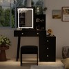 Famapy Vanity Table With Mirror and Lights Glass Top Table - 2 of 4