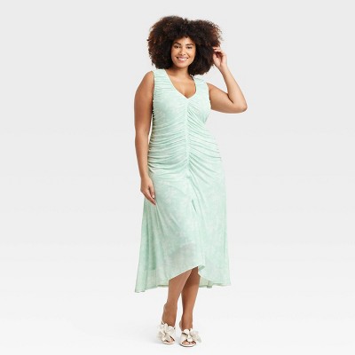 Women's Ruched Midi Sundress - A New Day™
